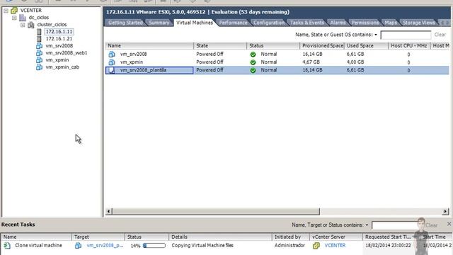 VS19: VMWARE VSPHERE 5. Utilización de plantillas (templates). смотреть онлайн