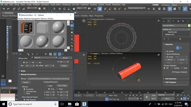 3d modeling tutorial | 3d modeling, texturing battery tutorial in 3ds max studio смотреть онлайн