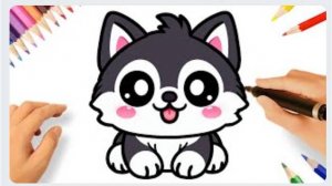 КАК ЛЕГКО НАРИСОВАТЬ МИЛОГО ВОЛКА 🐺❤️