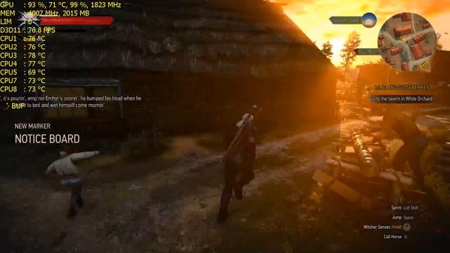 Witcher 3 Gtx 1070 i7 6700K Ultra Settings Frame Test 1080p смотреть онлайн
