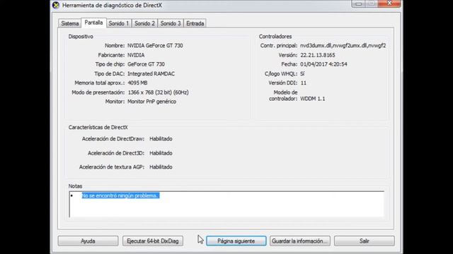 Test Herramienta de diagnostico Directx Windows смотреть онлайн