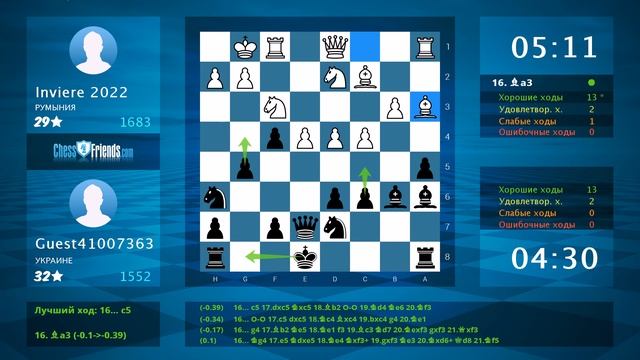 Chess Game Analysis: Inviere 2022 - Guest41007363 : 0-1 (By ChessFriends.com) смотреть онлайн