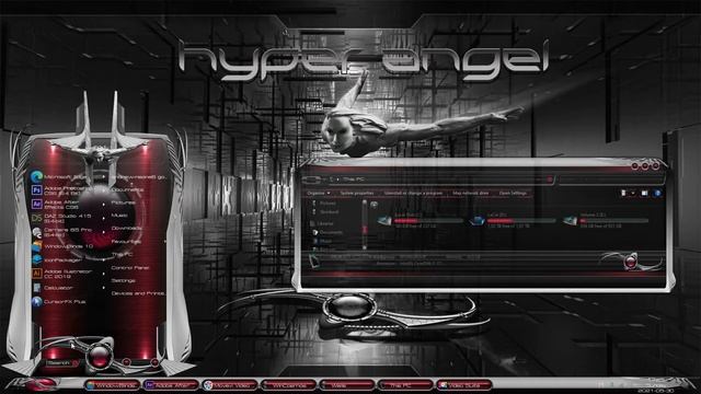 Dark silver Windows Theme "Hyper Angel" смотреть онлайн
