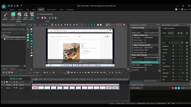 Remove background sound from your video VSDC free смотреть онлайн