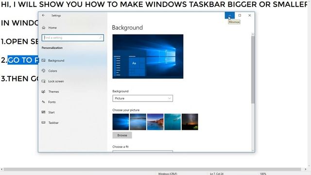 How to make Your Windows Taskbar Bigger Or Smaller in Windows 10 смотреть онлайн