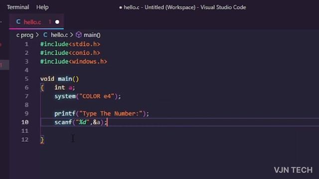 C program text color change | C Program | text color | #cprogramming | @vjntech2005 смотреть онлайн