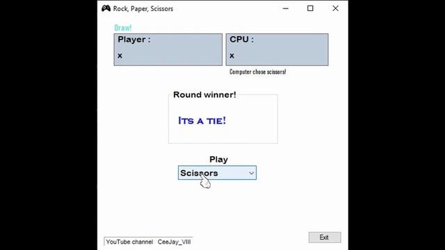 Rock Paper Scissors Template (coded with C#) Windows forms application game смотреть онлайн