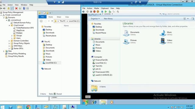 Setup Folder Redirect GPO in Windows Server 2012 R2 смотреть онлайн