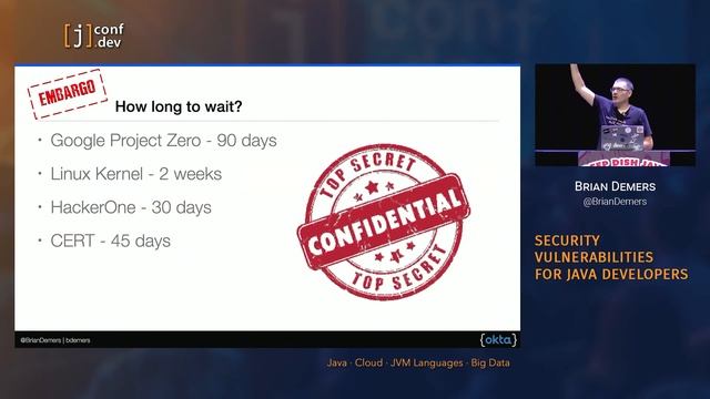 Jconf 2022 - Brian Demers - Security Vulnerabilities for Java Developers смотреть онлайн
