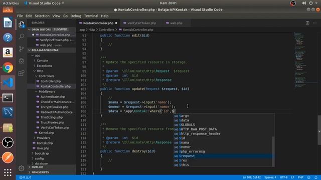 Belajar Android API CRUD dengan menggunakan retrofit dan laravel Part 5 (delete,update) смотреть онлайн
