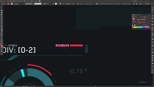 FUI Design - Part 03 - Creating FUI "Data" Window in Adobe Illustrator (Time-lapse) смотреть онлайн