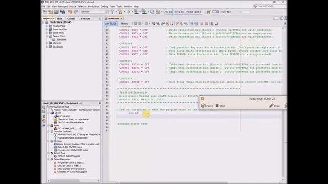 PIC18F4525 Part 007: Intro to Assembly Language смотреть онлайн