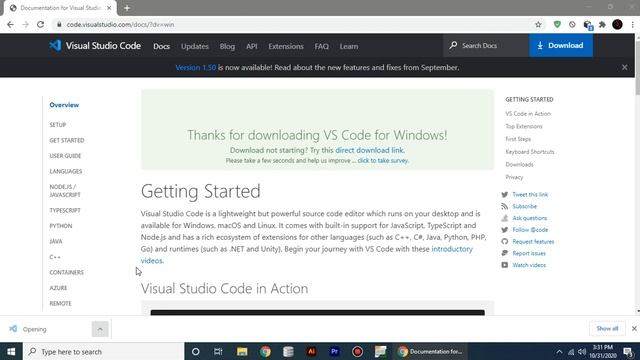 DOWNLOAD AND INSTALL VISUAL STUDIO (VS) CODE LATEST VERSION IN WINDOWS 10 2020 | TECH CAVE смотреть онлайн