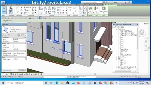Revit Tutorial - How to Place Doors and Windows in Revit смотреть онлайн