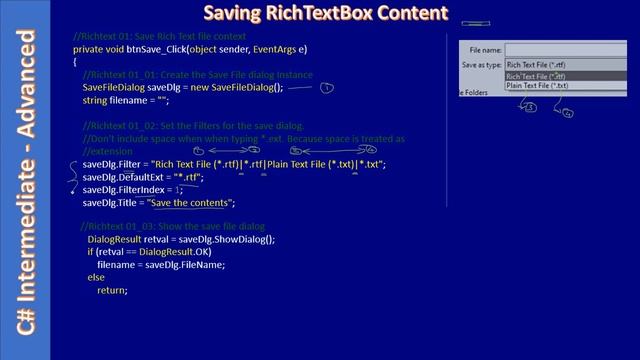 C# RichTextBox Control | Part 3 - Save in Txt & RTF Formats | C# Advanced #120 смотреть онлайн