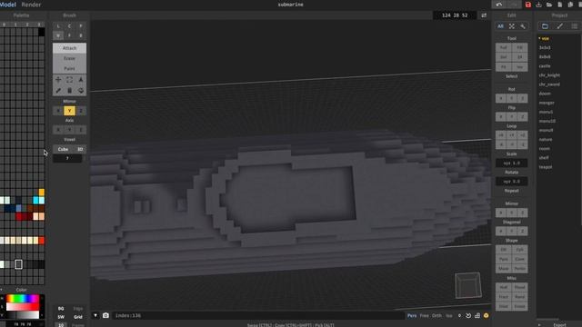 Submarine | 3D Speed Art | Magicavoxel смотреть онлайн