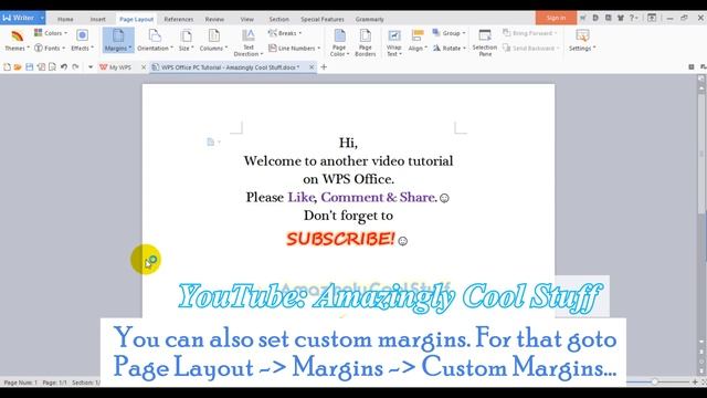 WPS Office #1 | Change Page Margins, Orientation & Size in WPS Office on your PC/Laptop | FULL HD смотреть онлайн