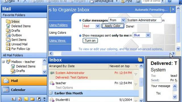 Outlook 2003 Tutorial Color Coding Messages Microsoft Training Lesson 13.3 смотреть онлайн