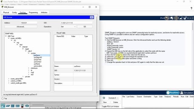 MIB BROWSER using Cisco Packet Tracer смотреть онлайн