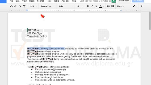 Cut the phrase INFOWhat is the only computer school from the already open document IL-ates and... смотреть онлайн