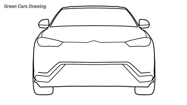 How to draw a Lamborghini Urus step by step (Front view) смотреть онлайн