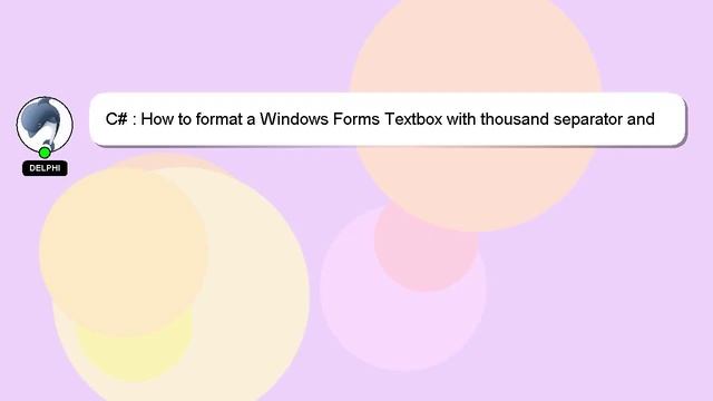 C# : How to format a Windows Forms Textbox with thousand separator and decimal separtor for numeric смотреть онлайн