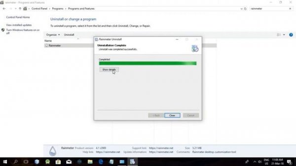How to uninstall Rainmeter from Windows 10?