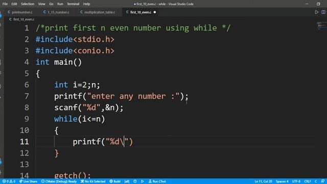 Write a Program to print first n Even numbers in C Language смотреть онлайн