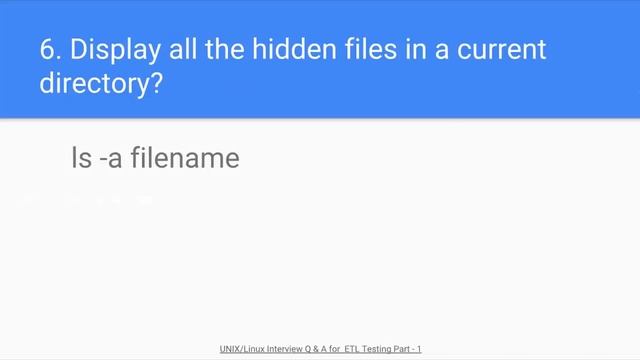 UNIX Interview Q & A for ETL Testing Part - 1 смотреть онлайн