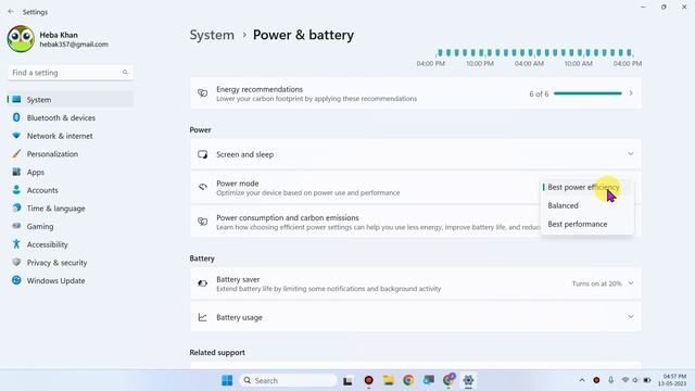 Power mode Settings in Windows 11 Laptop смотреть онлайн
