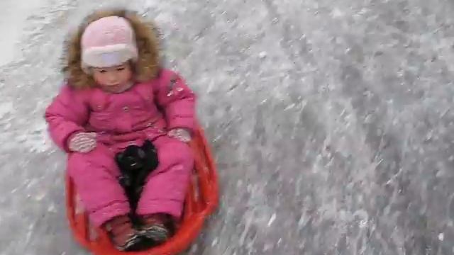 Полина на трассе бобслея в Бескудниково 31.12.08