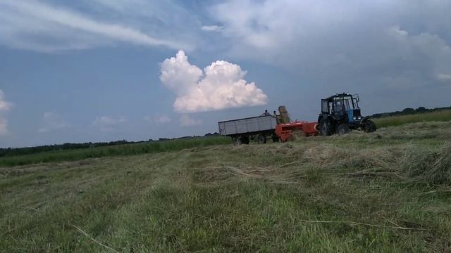 за садили прицеп зі сіно по раму МТЗ 82.1тюкуем сіно,поламали пресс sipma смотреть онлайн