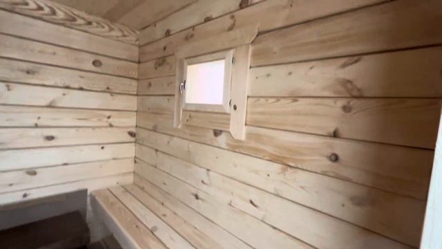 Мобильная баня размер 4х2.2 из сухого бруса. смотреть онлайн