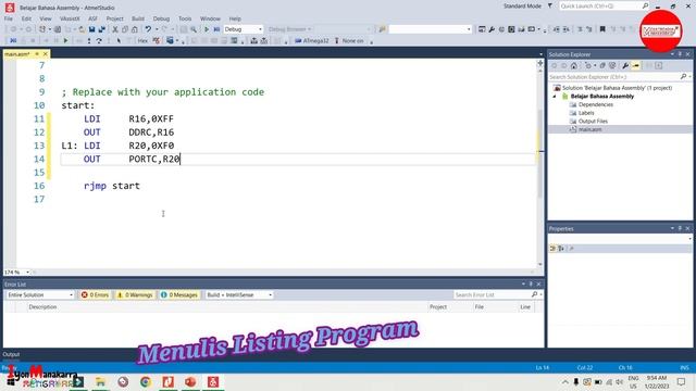 Tutorial menggunakan bahasa Assembly untuk pemograman mikrokontroller AVR dengan Atmel Studio 7 смотреть онлайн