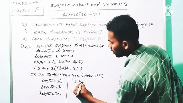 9th class, Surface areas and volumes, exercise-10.1, pb no : 4,5,6. смотреть онлайн