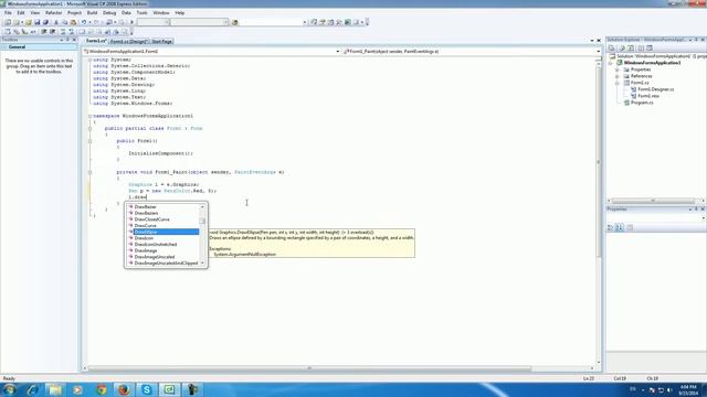C# Tutorials - Graphics - How to draw a ellipse(circle) смотреть онлайн
