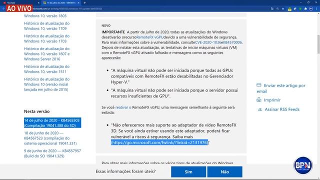 Nova ATUALIZAÇÃO CUMULATIVA no Windows, Veja o que Mudou e ATUALIZE JÁ! смотреть онлайн