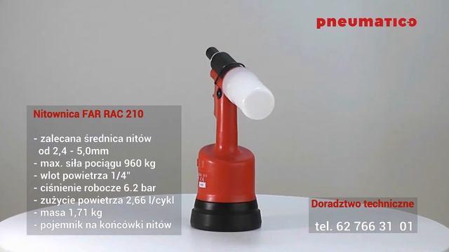 NITOWNICA PNEUMATYCZNA DO NITÓW ZRYWALNYCH FAR RAC 210 Z POJEMNIKIEM смотреть онлайн