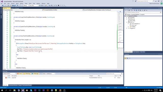 Visual C# 2015 - Simple text editor смотреть онлайн