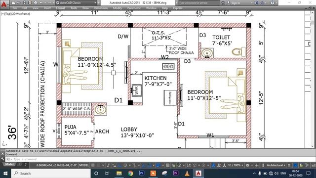32 X 36 House Plan || 32 X 36 Ghar Ka Naksha || 32 X 36 House Design || 3BHK House Plan смотреть онлайн