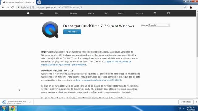 Solucionar Error falta de plugin QuickTime | Windows | смотреть онлайн