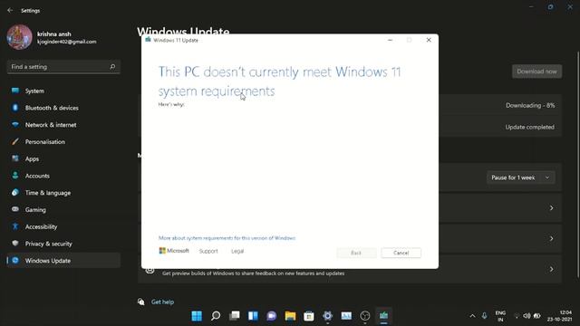 Fix Windows 11 Update Error when reaches at 8% in Unsupported PC | ERROR CODE - 0XC1900201 смотреть онлайн