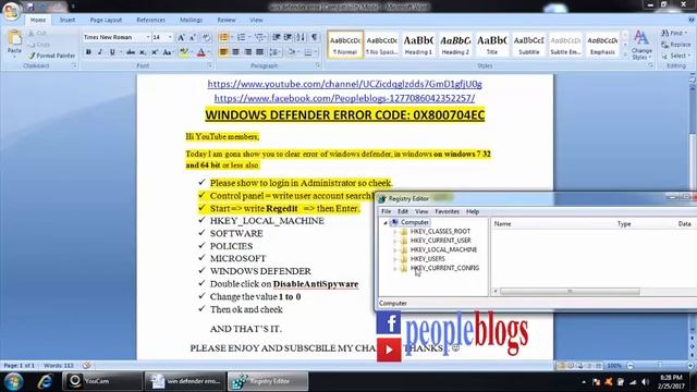 HOW TO SOLVE WINDOWS DEFENDER ERROR CODE: 0X800704EC WINDOWS 7 смотреть онлайн