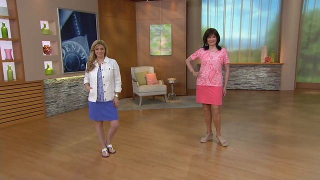 Denim & Co. Active/Golf Paisley Print Top & Skort Set on QVC смотреть онлайн