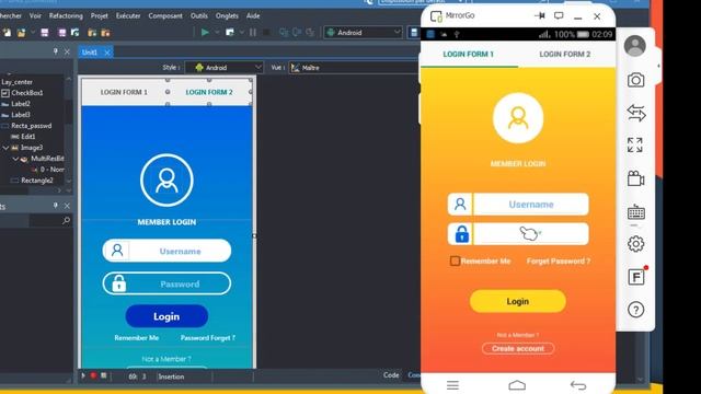 Delphi Fmx Login Form Android Application UI смотреть онлайн