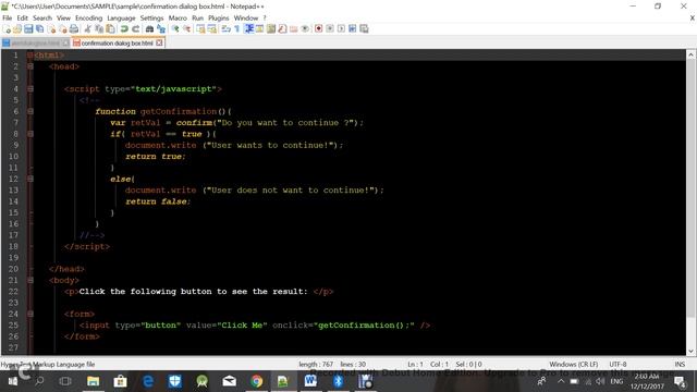 Confirmation Dialog Box смотреть онлайн