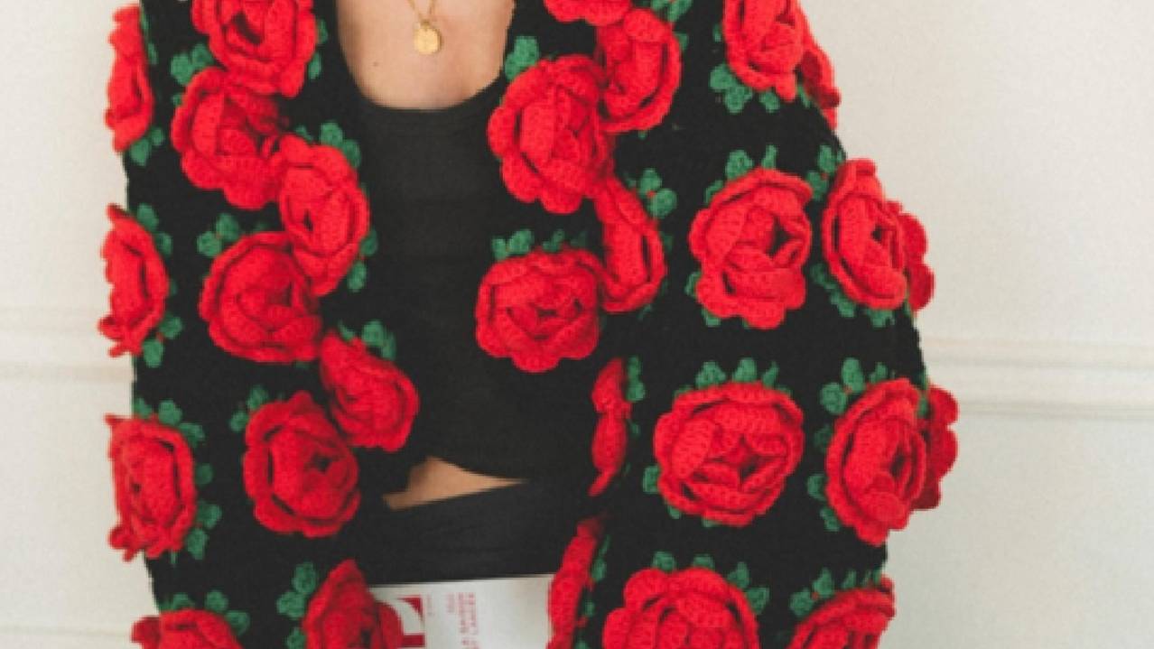 КАРДИГАН из квадратных мотивов с розочками - ETSY, вязание крючком. смотреть онлайн