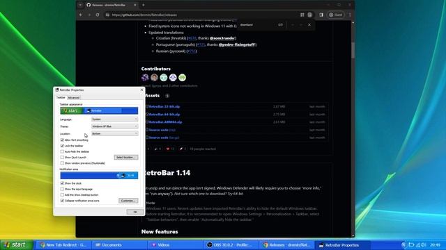 How To Make Windows 11 Taskbar Look EXACTLY Like XP / 95 / 98 / Me / Vista! смотреть онлайн