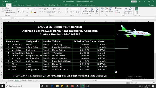 How to create Date Alert for Expiring Dates, Expired Date, Reminder Date in Excel Excel airlines 61 смотреть онлайн