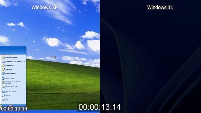 Windows XP vs Windows 11 Boot Time Speed Test смотреть онлайн